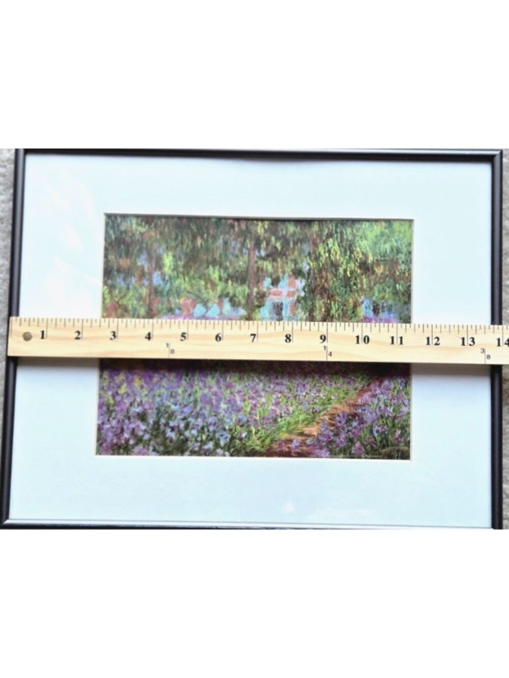 Claude Monet Print "Garden at Giverny" Matted & Framed Print 9x7" w/Frame 14x11" - Picture 3 of 5